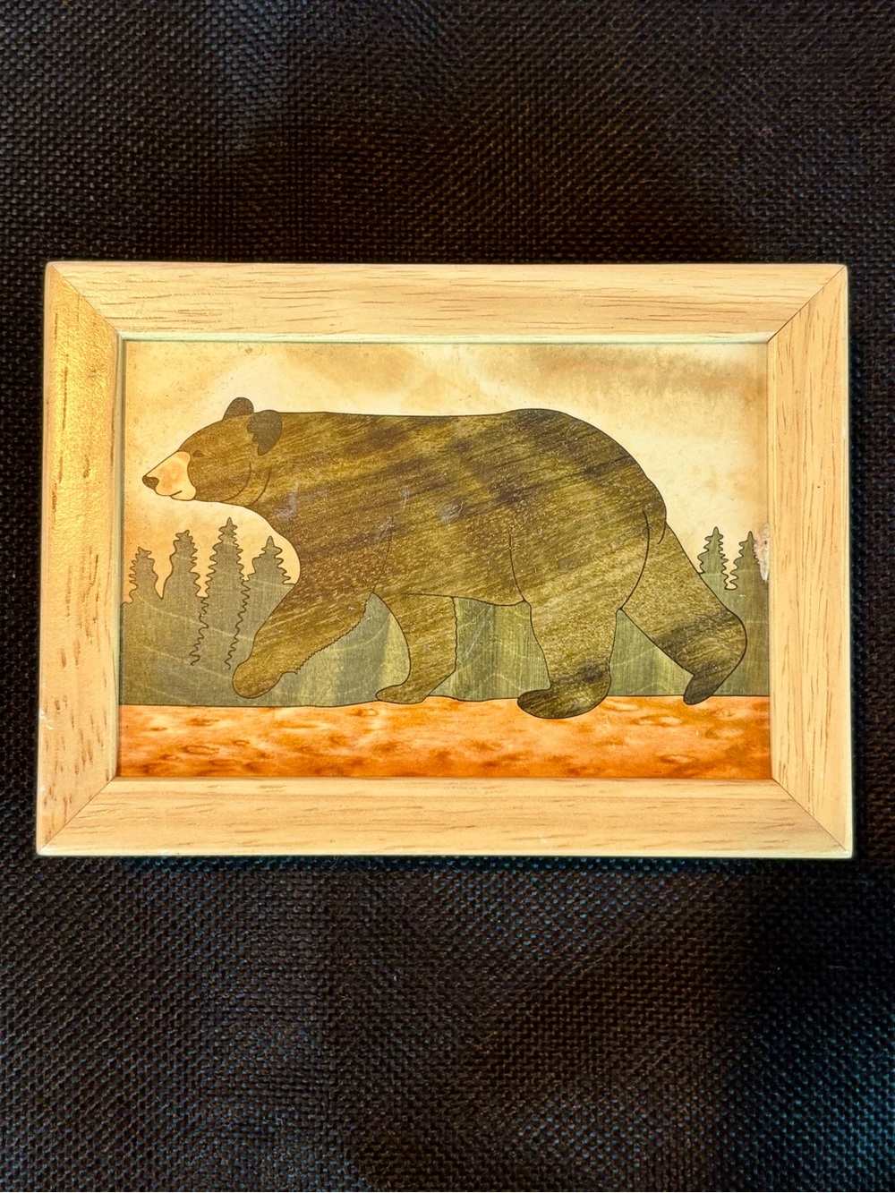 MarqArt Wood Designs Black Bear Wooden Keepsake Box Handmade